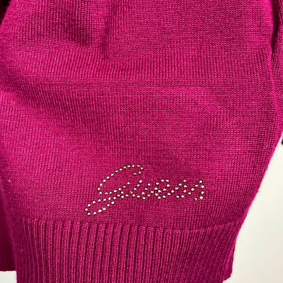 Burgundy purple cardigan for girls, by Guess - Picture 3 of 5